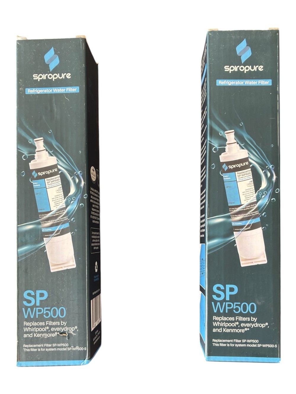 Two Spiropure SP WP500 Refrigerator Water Filters New in box